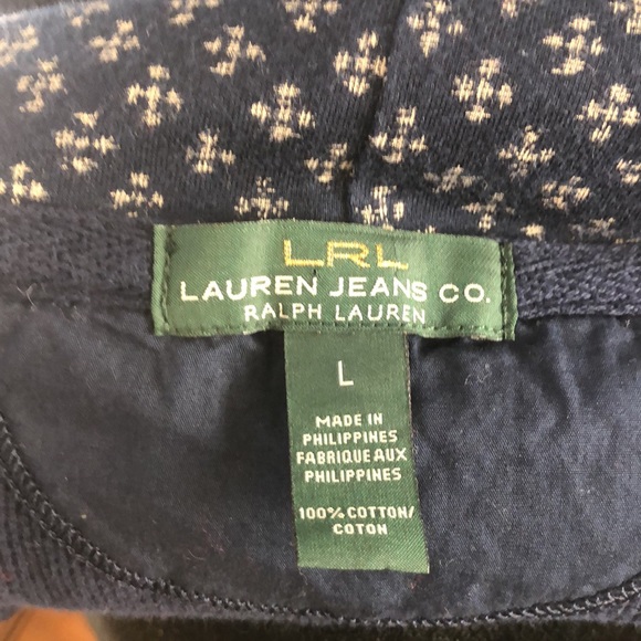 LRL by Ralph Lauren long sleeve, navy blue, long sleeve top with hoo. Women’s L - Picture 4 of 5